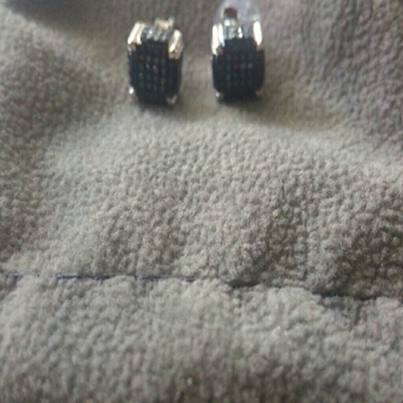 Petite Blue Diamond Earrings New - Picture 8 of 10